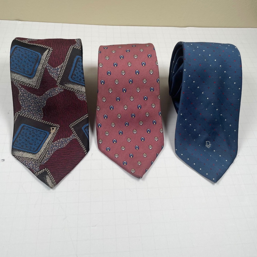 Christian Dior Vintage Silk Tie Bundle (3) – Classic Designer Neckties